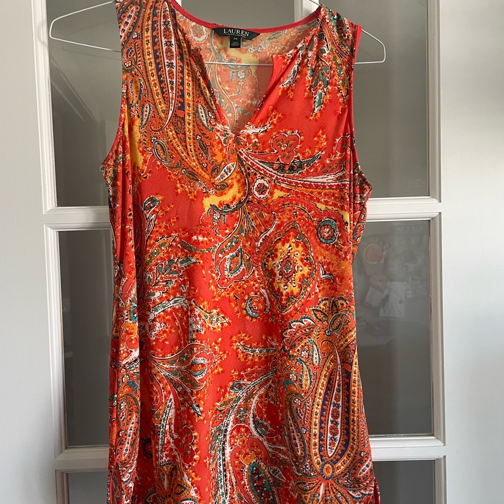 Lauren Ralph Lauren Red Paisley Tank Top
